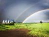 A beautiful ranbow that ends at one of Providence Grain's storage facilities
